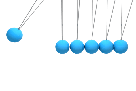 blue newton's cradle on transparent background for science concepts - Download Free Stock Videos Pikwizard.com