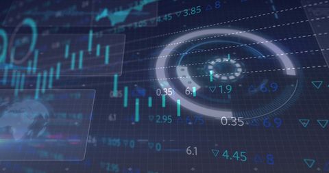 Futuristic Digital Charts and Graphs on Dark Background - Download Free Stock Images Pikwizard.com