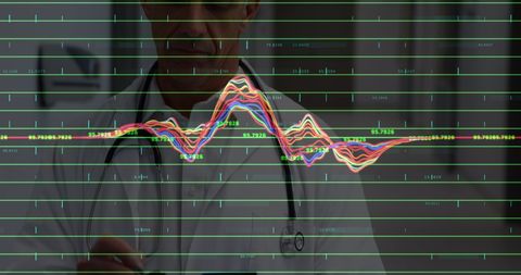 Doctor Analyzing Data with Complex Financial Graph Interface - Download Free Stock Images Pikwizard.com