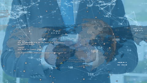 Global Data Processing Concept with Businessman