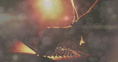 DJ Adjusting Mixer Connects Music to Energetic Nightlife Vibe