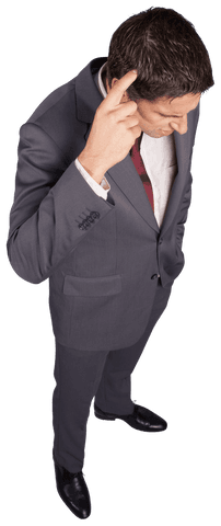 transparent confused caucasian businessman scratching head - Download Free Stock Videos Pikwizard.com