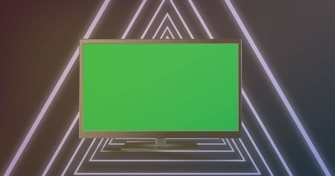 Digital Television with Green Screen Inside Futuristic Tunnel - Download Free Stock Images Pikwizard.com