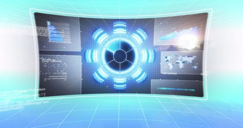 Digital Data Screen with Global Interface Graphics - Download Free Stock Images Pikwizard.com