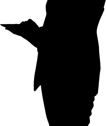 Transparent silhouette businessman with tablet professional vector