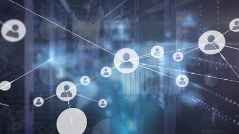 Futuristic Data Interface with Server Room Graphics