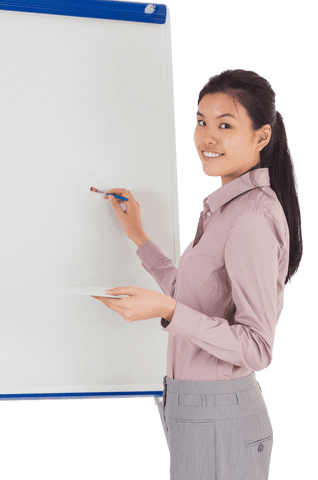 businesswoman on transparency background with easel - Download Free Stock Videos Pikwizard.com