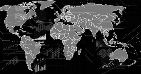 Digital World Map with Data Elements - Download Free Stock Images Pikwizard.com