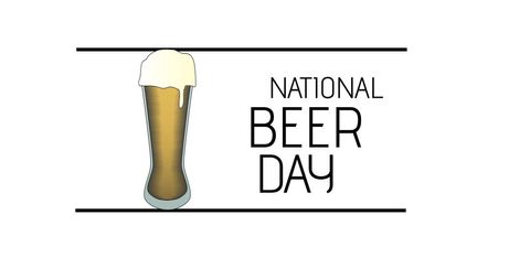 National beer day with pint of beer illustration on white