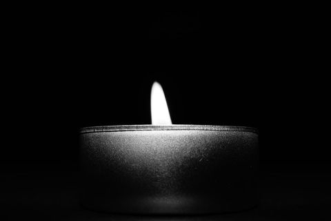 Minimalist Black and White Lit Tealight Candle