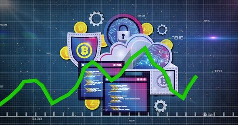 Cryptocurrency Data Analysis with Bitcoin Symbols - Download Free Stock Images Pikwizard.com