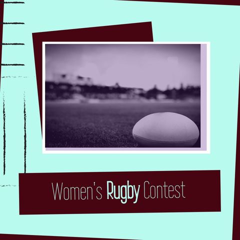 women's rugby contest announcement banner - Download Free Stock Templates Pikwizard.com