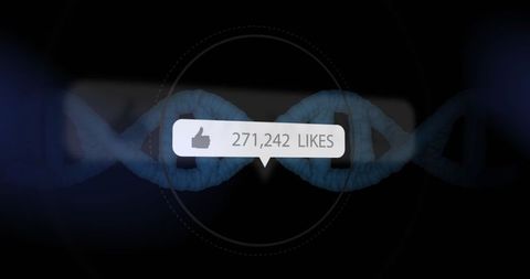 Digital Fused DNA and Likes Notification Showcase Future Tech