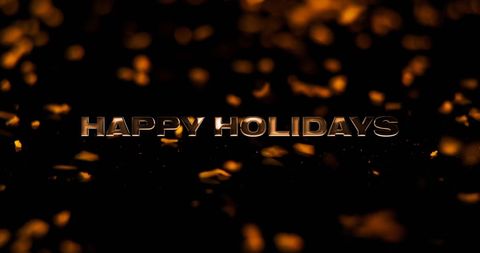 Happy Holidays Amid Glowing Confetti Celebration