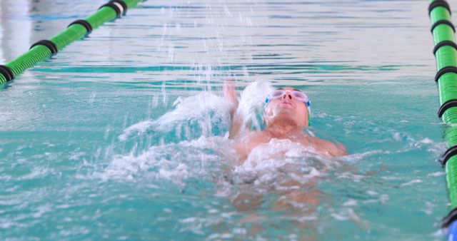 Young Swimmer Practicing Backstroke in Indoor Pool - Download Free Stock Images Pikwizard.com