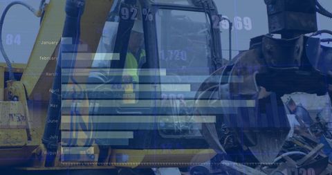 Financial Data Overlay on Industrial Machinery Statistics - Download Free Stock Images Pikwizard.com