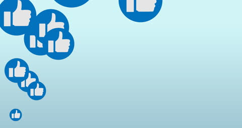 Social Media Like Icons Floating on Gradient Background