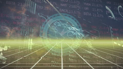 Futuristic Digital Interface of Global Data Flow