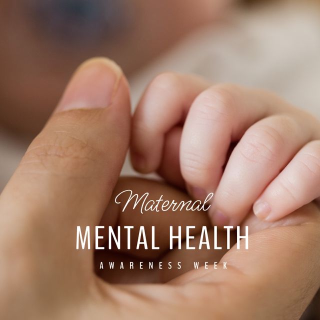 Maternal Mental Health Awareness Concept with Mother and Baby Hands - Download Free Stock Templates Pikwizard.com