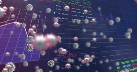 Financial Data and Coronavirus Impact Visualization Concept