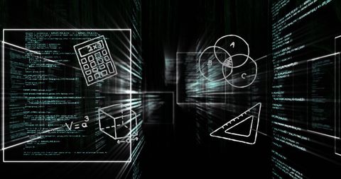 Futuristic Interface with Math Symbols and Data - Download Free Stock Images Pikwizard.com