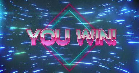 Neon Futuristic You Win Celebration Screen