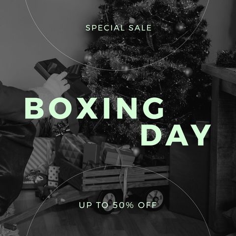 boxing day sale promotion with gift and holiday decor - Download Free Stock Templates Pikwizard.com