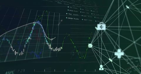 Network of Medical Icons and Technical Charts on Digital Interface - Download Free Stock Images Pikwizard.com