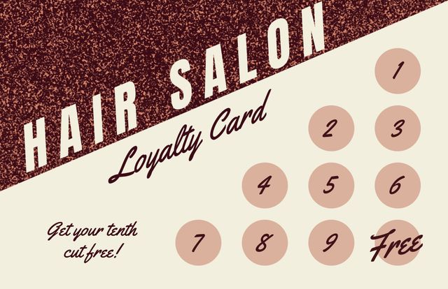 Hair Salon Loyalty Card With Chic Minimalist Design - Download Free Stock Templates Pikwizard.com