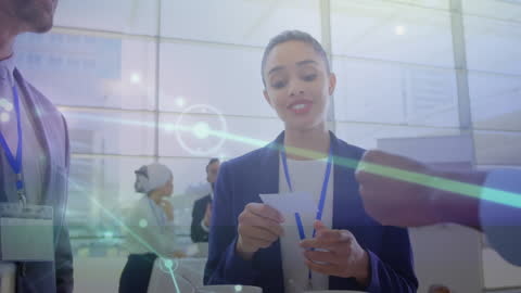 Business Networking Beneath Digital Connection Overlays