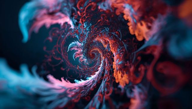 Dynamic Fractal Vortex with Luminous Tendrils