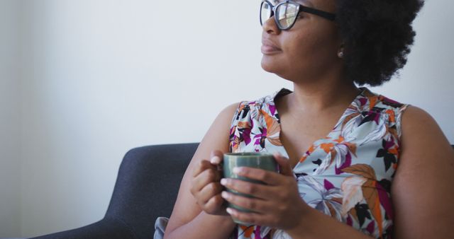 Woman Relaxing with Coffee, Contemplating Life - Download Free Stock Images Pikwizard.com