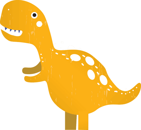 cute yellow dinosaur illustration on transparent background - Download Free Stock Videos Pikwizard.com