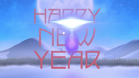 Festive New Year Animation in Winter Landscape