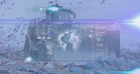 Digital Concept of Waste Management Technology at Landfill with Machinery - Download Free Stock Images Pikwizard.com
