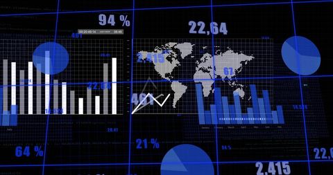 Global Statistical Analysis with Interactive Digital Display - Download Free Stock Images Pikwizard.com