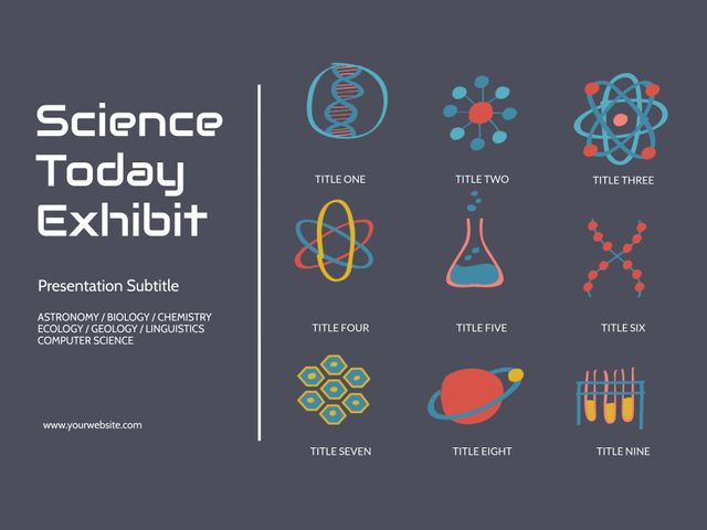 Modern Science Event Exhibit Flyer with Space, Chemistry, and Biology Icons - Download Free Stock Templates Pikwizard.com