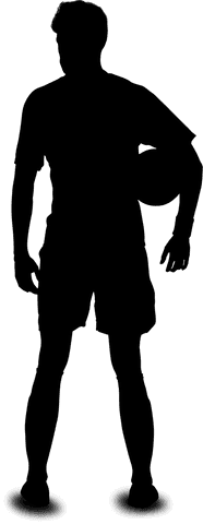 silhouette of male footballer dribbling ball on transparent background - Download Free Stock Videos Pikwizard.com