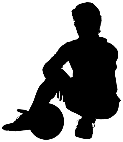 Transparent silhouette of sportsman with basketball