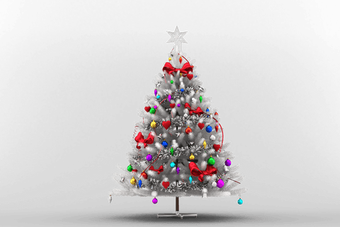 Transparent Holiday Silver Tree with Vibrant Ornaments and Star Topper - Download Free Stock Videos Pikwizard.com