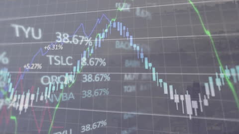 Futuristic Digital Graphs Over City Sheen Illustrating Financial Data