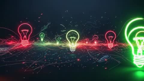 Neon Lightbulbs and Pulsing Lines in Digital Studio