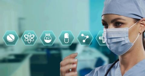 Modern Healthcare Technology Concept with Doctor and Medical Icons