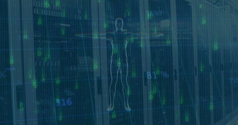 Digital Data Projection Over Networking Server Room - Download Free Stock Images Pikwizard.com