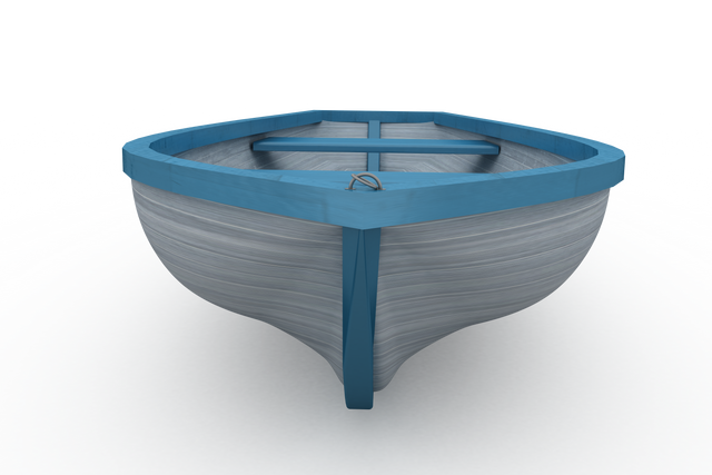 Front View of Transparent Blue and White Wooden Boat - Download Free Stock Videos Pikwizard.com