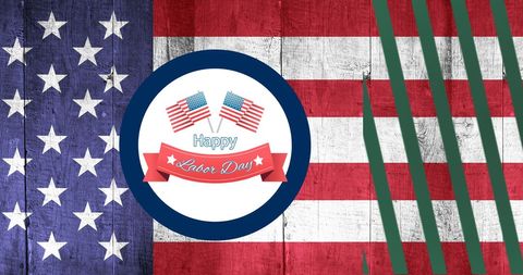 Labor Day Celebration American Flags Graphic Design - Download Free Stock Images Pikwizard.com