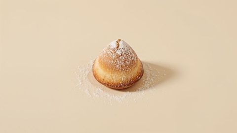 Elegant dome-shaped pastry in minimalist display
