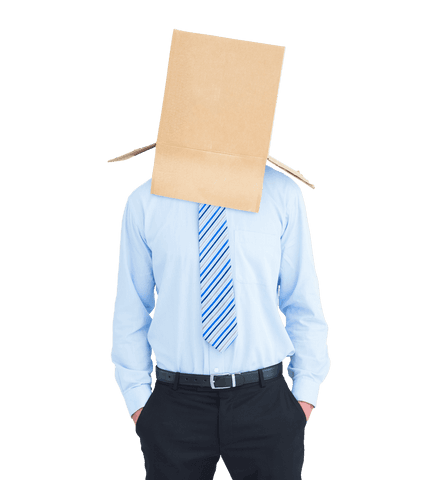 businessman with paper bag head on transparent background - Download Free Stock Videos Pikwizard.com