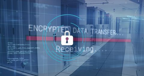 Secure Data Transfer in Modern Server Room - Download Free Stock Images Pikwizard.com