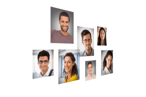 Digital Transparent Faces Collage on Isolated Background - Download Free Stock Videos Pikwizard.com